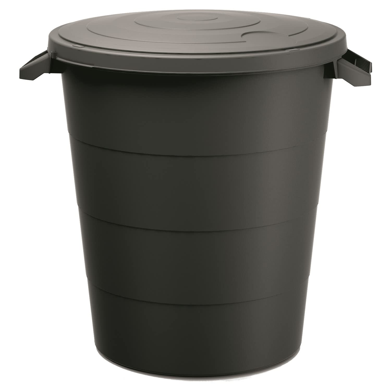 Keden Smooth Poubelle avec couvercle - Poubelle de recyclage 120 litres de capacité, baril de captage d'eau Noir