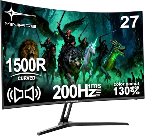 Minifire Gaming Curved Monitor 27 Pouces MFG27C1 200Hz 1Ms...