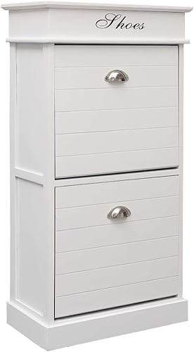 CUMYZO Zapatero blanco de 197 x 11 x 386 pulgadas madera de Paulownia blanca 205lbs2046 libras almacenamiento y organización de ropa y armario