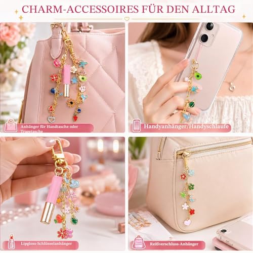 Gaiett 302 Pcs DIY Schlüsselanhänger Selber Machen, Anhänger Keychain Set inklusive 100 Charms, 20 Schlüsselanhänger Clips, 20 Verlängerungsketten, 160 Biegeringen und Schmuckzange