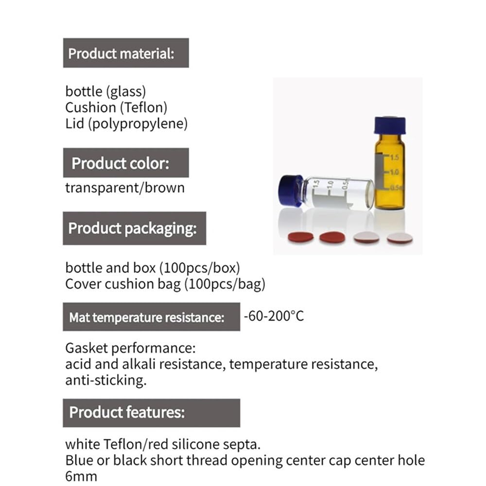 Laborausstattung und -bedarf 100 STÜCKE 2 ml Transparente Flaschen Glas Labor 9-425 Klare Fläschchen