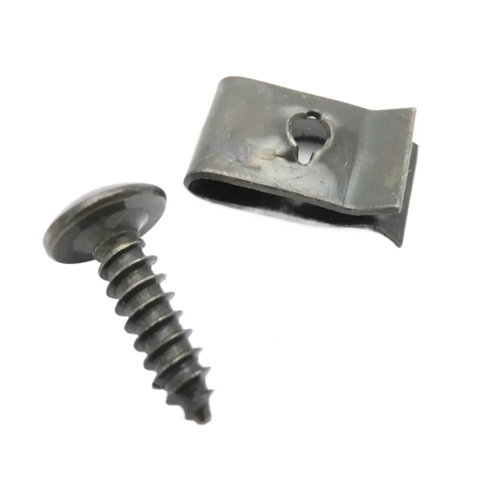 KXFVYNE Car Motorcycle Scooter ATV Moped Metal Retainer Self-Tapping Screw U-Type Clips Tapping Fastener Anti-Rust Protection(20pcs Clips)
