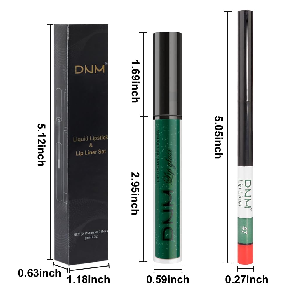 evpct 3Pcs Dark Black Green Purple Matte Liquid Lipstick Lip Stain Sets for Women Long Lasting Waterproof, 24 Hours Goth Lipstick labiales matte mate larga duracion listip 24 hours, 19#: 47# Emerald Green Shimmer 0.21 Fl Oz (Pack of 1)