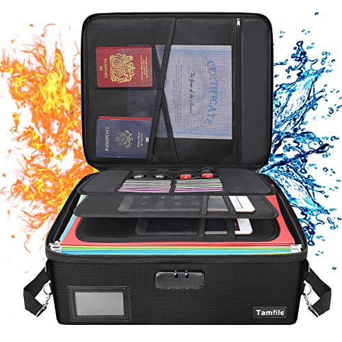 Tamfile Fireproof Document Organizer, File Storage Bag, Hard Fireproof Safe Important Document Box with Lock and Handle, Home Office Collapsible Portable Filing Storage Box for Letter/Legal File (15.8*12.8*4.8inch) Tamfile Fireproof Document Organizer, File Storage Bag, Hard Fireproof Safe Important Document Box with Lock and Handle, Home Office Collapsible Portable Filing Storage Box for Letter/Legal File (15.8*12.8*4.8inch)