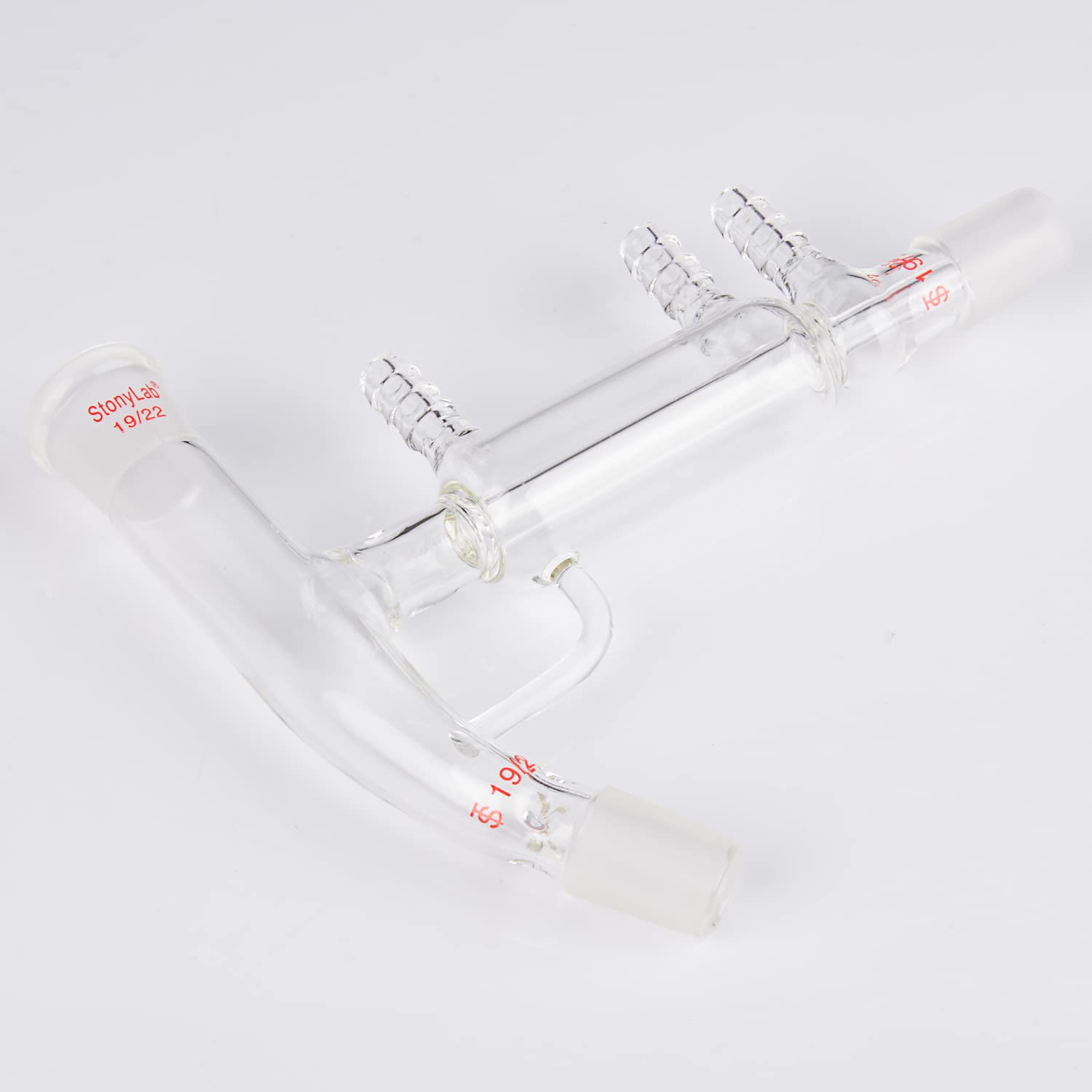 stonylab Cabeza de Destilación de Vidrio de Camino Corto, Vidrio Borosilicato Short Path Aparato de Destilación con Joint 19/22 y Mangueras, para Laboratorio