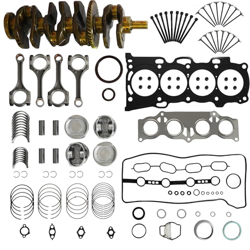 2AZ-FE 2.4 Engine Rebuild Kit With Piston Kit Crankshaft & Connecting Rods & Main Rod Bearings Fit For Toyota Highlander RAV4 Corolla XRS Matrix S Scion tC xB 2.4L 2001-2015 Replace#13401-28030