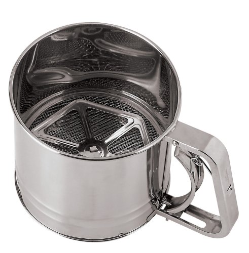 Paderno World Cuisine 4-3/4-Inch Diameter Stainless Steel Flour Sifter with Tinned Mesh
