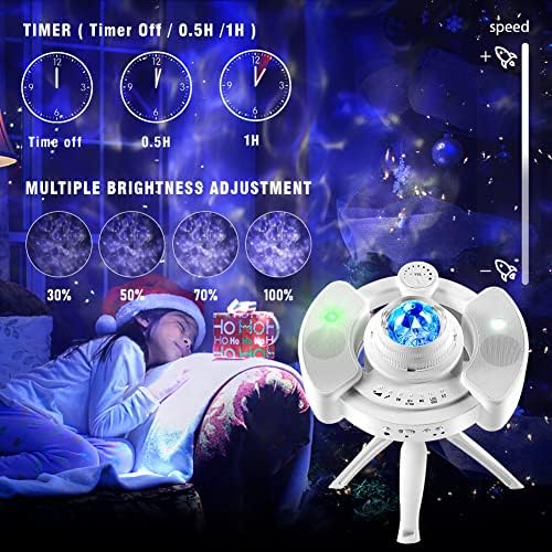 Star Light Projector Joycabin 4 in 1 Galaxy Projector Color Changing LED Night Light with Dual Stereo Music Speaker&Timer Star Sky Light with Nebula Moon Ocean Wave for Kids Adults Room Decoration