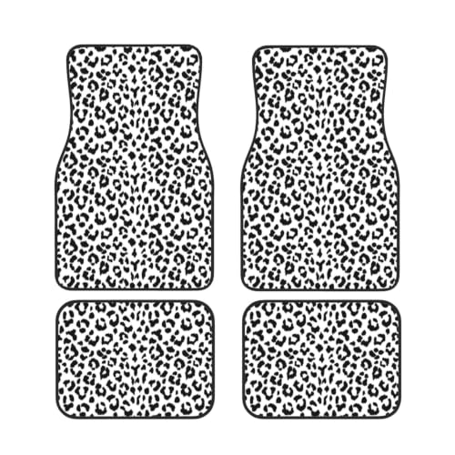 Alfombrillas para coche juego de 4 neopreno antideslizante accesorios coche leopardo negro