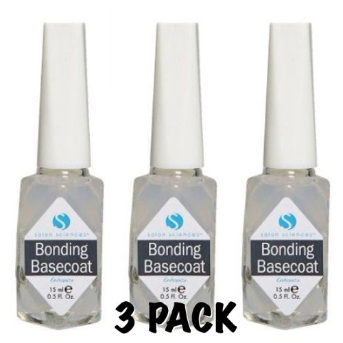 Salon Sciences 3pc Nail Top and Base Clear Coat 2 in 1 Enhanced Salon Proven Nail Care