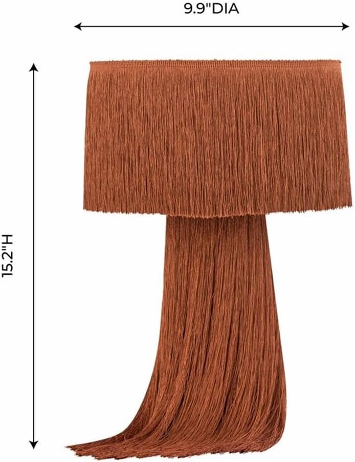 Atolla Tassel Fringe Table Lamp in Brick and Black