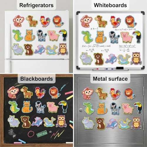 Fridge Magnets,43Pcs Farm Animals Cute Magnets for Refrigerator Whiteboard,Full Back Magnet Animal Magnets Gifts for Girls and Boys — view 6