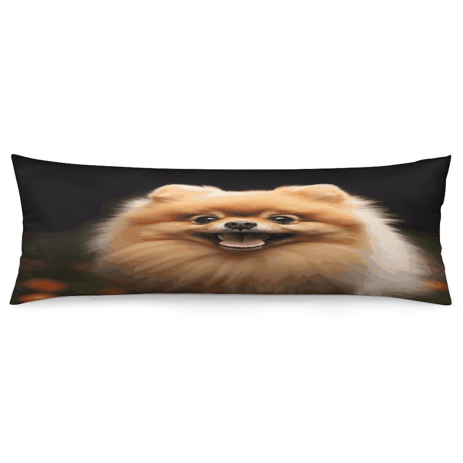 Pomeranian Throw Pillow Covers with Silent Zipper Polyester Pillow Protectors Removable Pillow Cases Soft Pillowcase Cozy Pillow Sham Cushion Cover for Sofa Car Bed 20"x54"
