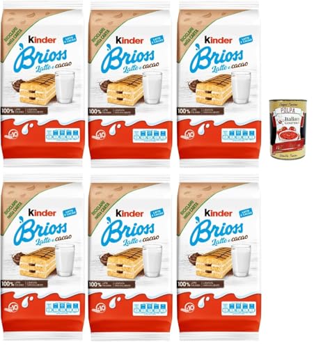 Italian Gourmet Kinder Brioche au Lait et Cacao – 6 pack de 280 g – Gâteau moelleux fourré au cacao et au lait – Petit-déjeuner gourmand, goûter...
