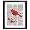 Susie arts 8x10 unframed red cardinal bird friends gift living room baby room funny art christmas gifts upcycled vintage dictionary art print book art print home decor wall art v211  urban country home decor