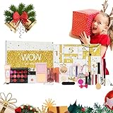 Beauty-Adventskalender – Kosmetik-Countdown-Box, Make-up-Lippen-Lidschatten-Gesichtspflege-Set, festliche Geschenkkollektion, 24-Tage-Überraschungspaket | Weihnachtsfeiertage für Frauen und Mädchen fü