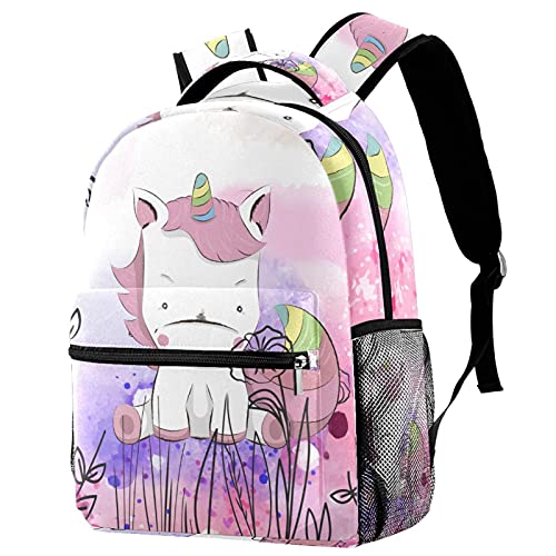 Sac à dos de voyage avec motif licorne pour ados filles et garçons