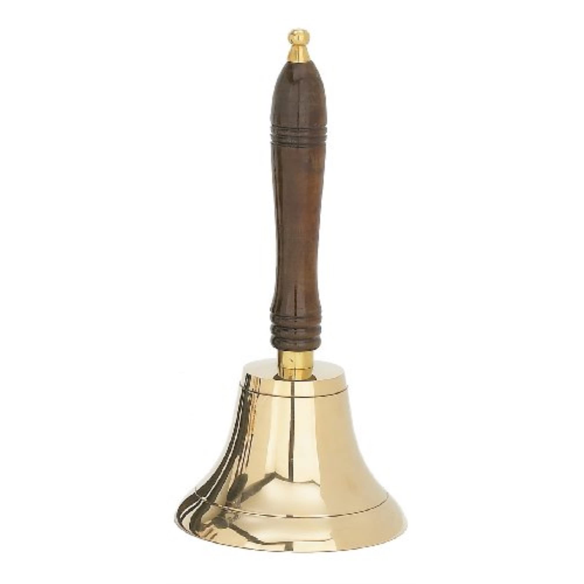 INsideOUT Large Solid Brass School Bell with Wood Handle