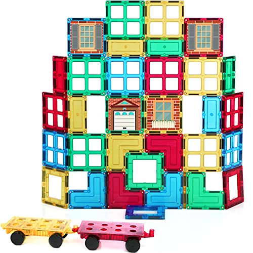 Shapemags 42 Pcs Magnet Building Tiles Magnetic Blocks - Windows and Doors Set, Award Winning STEM Educational 3D Construction Blocks