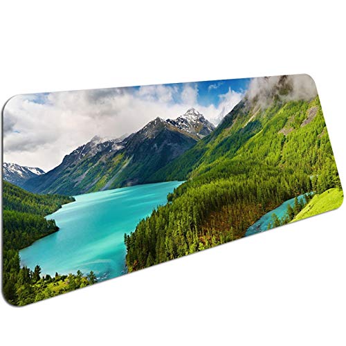 Preisvergleich Produktbild 90X40Cm Gummi-Mauspad Grüner Landschaftsdruck Niedliches Mauspad Tastatur Computermatte Lock Edge Gamepad Spielmatte 800X400X3Mm