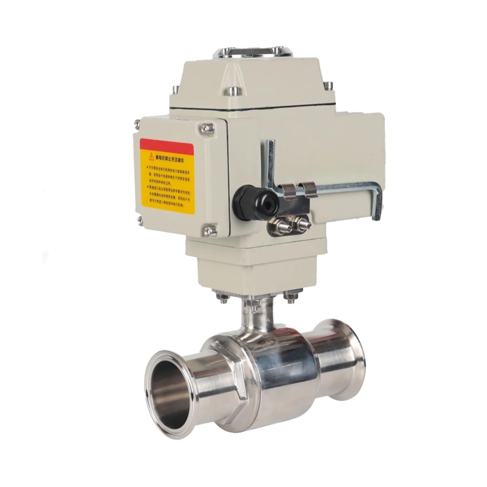 YPEZASDLW 38mm High Platform Electric Ball Valve 220V 110V 12V 24V Stainless Steel Clamp Type Quick-fit Through Valves(110VAC)