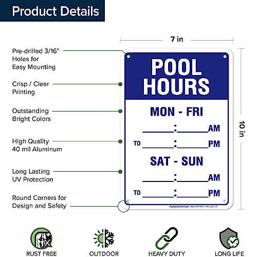 Cartel para piscina 7x10 pulgadas aluminio resistente miniatura 6