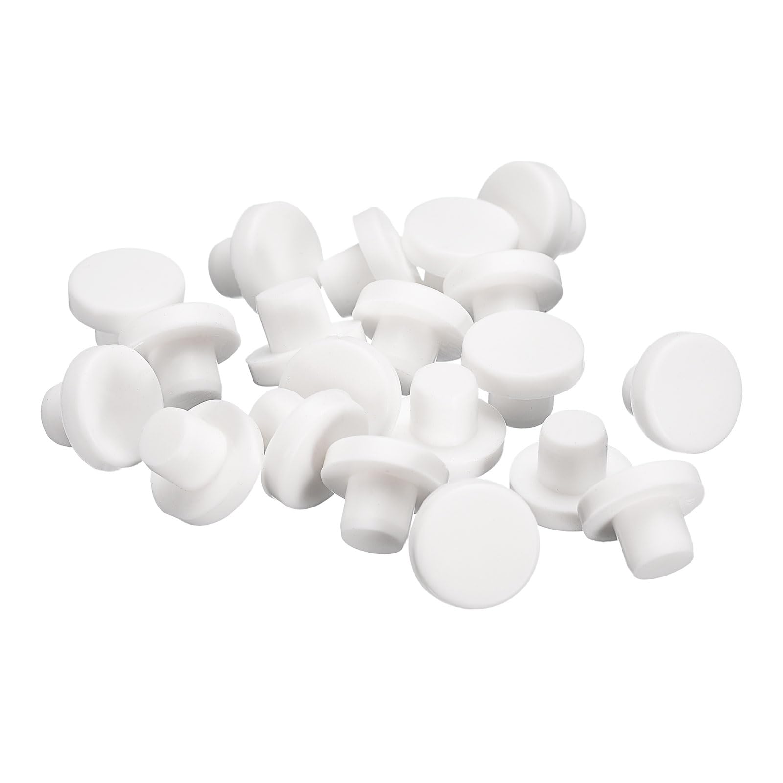 uxcell 20 Pieces White Rubber Stopper, S10 Waterproof Plug Holes for 10mm / 0.39" Hole