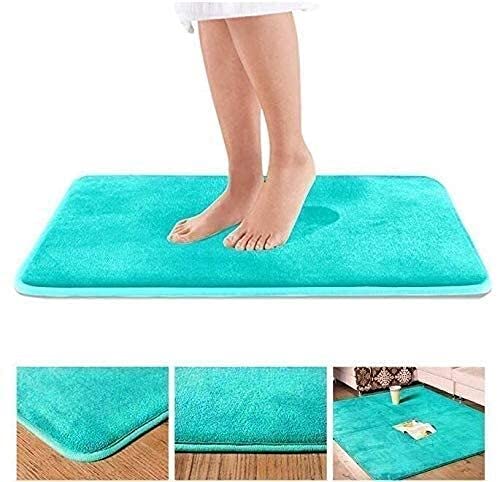 Tapis de bain en mousse à mémoire de forme gris absorbant pour douche