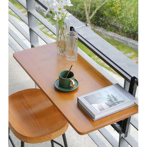 Table de balustrade pliante et réglable pour support balcon et table d'appoint de patio