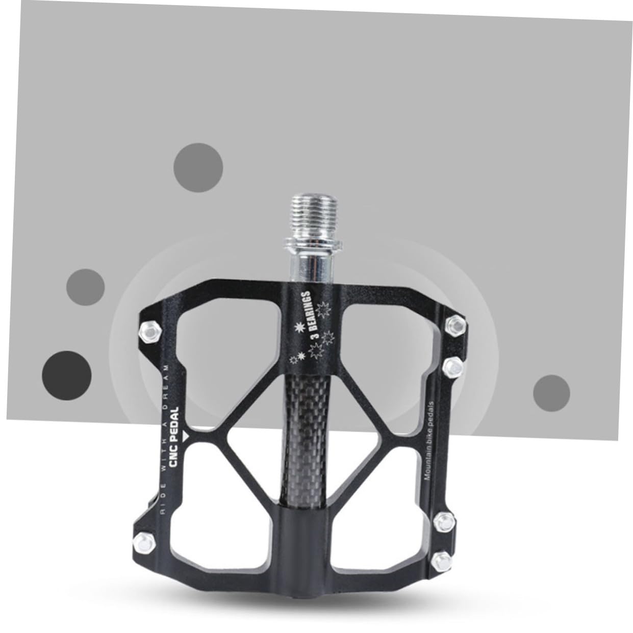 1 Paar Pedale aus Aluminiumlegierung mit Lager für Mountainbike | Drei Lager, Schwarz, Rutschfeste Pins für Ruhiges Fahren, Fahrradersatzteil für Trekking und Zubehör