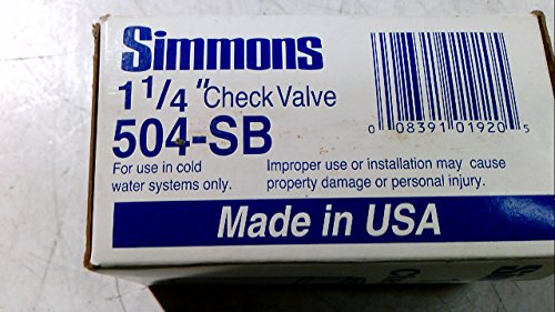 SIMMONS 504SB Sb Check Valve, 1-1/4 in, FPT, 400 Psi, Silicon Cast, Bronze