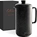 Produktbild Steinzeit Design French Press (1L)  Kaffeebereiter aus robuster Keramik - Kaffeezubereiter mit präzisem Ausguss  French Press 1 Liter für bis zu 6 Tassen  Kaffeepresse schwarz