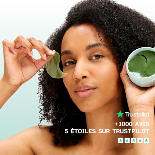 Patchs Anti-Cernes Aloe Vera et Collagène Marin,30 Paires de Patchs, 60 Total, Hydratants Contour des Yeux pour Réduire les Cernes, les Poches et les Signes de Fatigue, Formule Naturelle 98% – vue 6