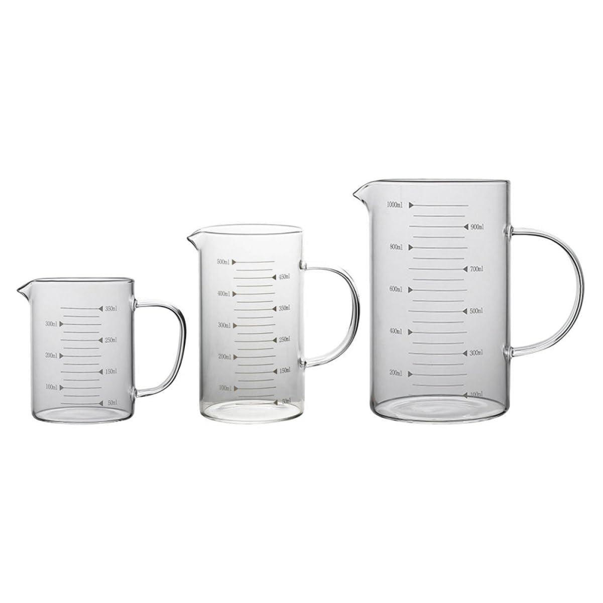 Cabilock Tasse À Mesurer En Verre Borosilicate À Haute Teneur En 3 Pièces Avec Poignée Isolée Pour Des Mesures Précises Des Liquides