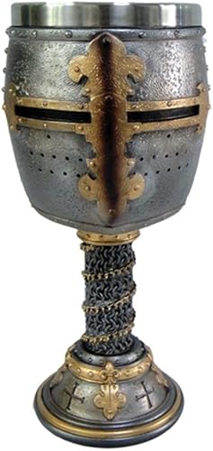 Nemesis Now B3245H7 Crusader - Copa (7.1 in), color plateado, resina con inserto de acero inoxidable, talla única