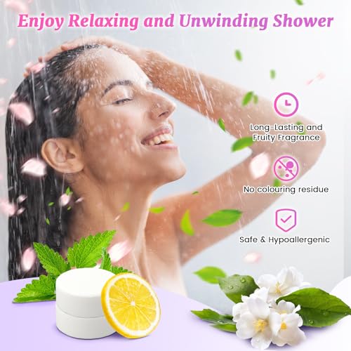 Shower Steamers Aromatherapy for Women or Men, 24 Pcs Natural Shower Bombs with Essential Oils Eucalyptus, Self Care Stress Relief and Relaxation Gifts for Teen Birthday Christmas Travel Essentials