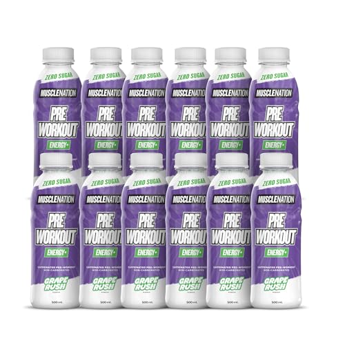 Muscle Nation 12 X Ready To Drink Pre-Workout Grape 500ml