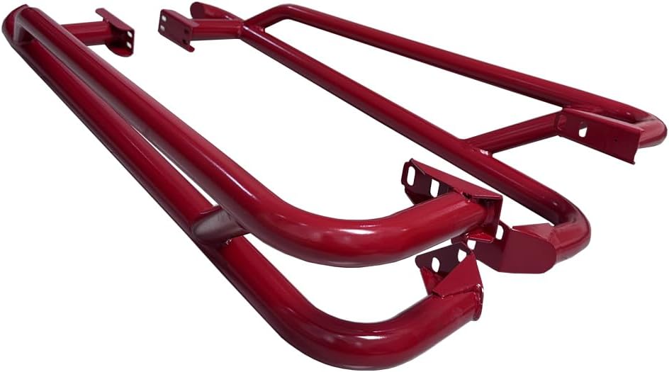Heavy-Duty Nerf Bars for 2019+ Honda Talon 1000R/1000X | 1.75” Steel Tubing | UV-Resistant Wrinkle Black Finish | Tree Kickers & Rock Sliders | Easy Bolt-On Installation (red)