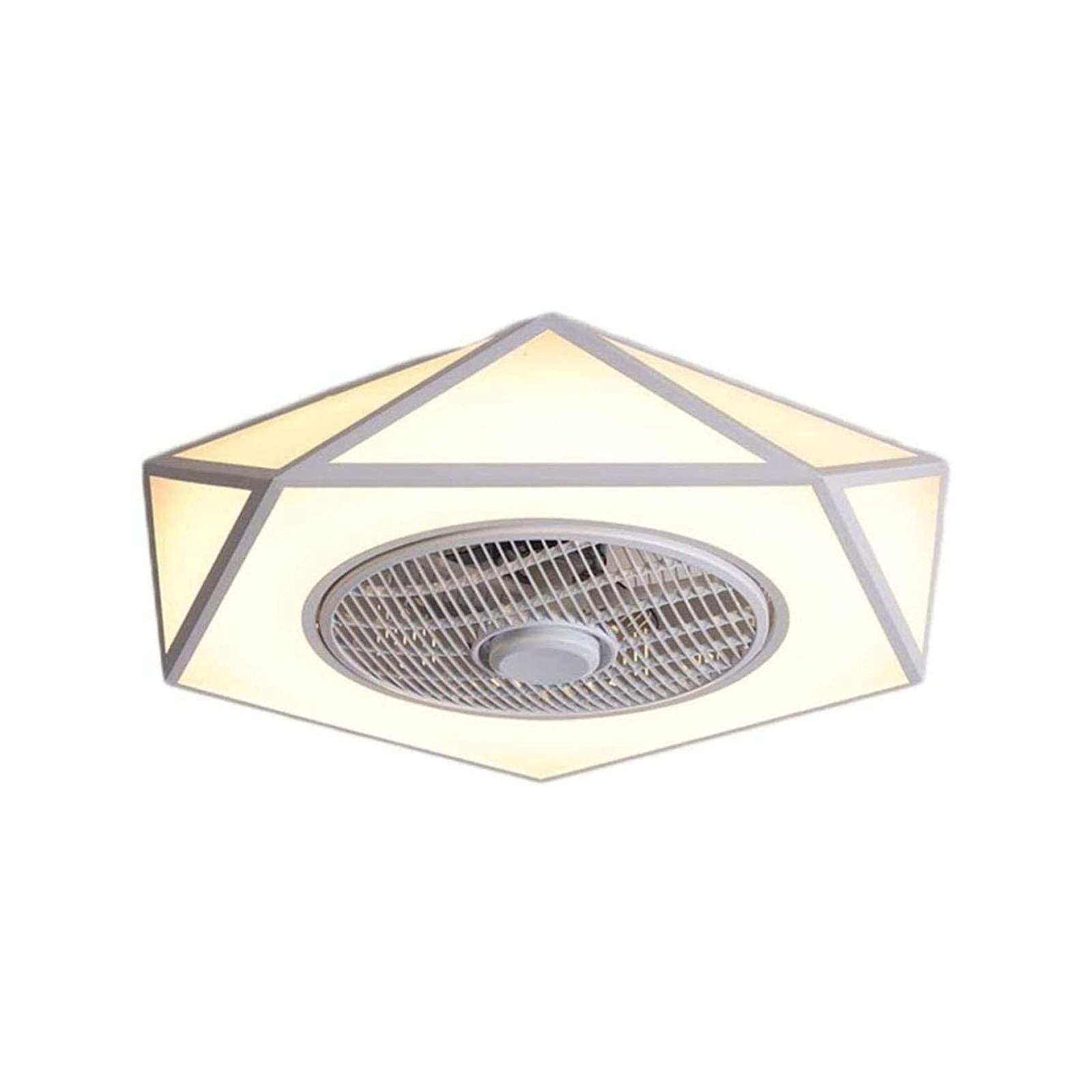Lustre ventilateur plafonnier LED 46W télécommandé luminaire chambre moderne