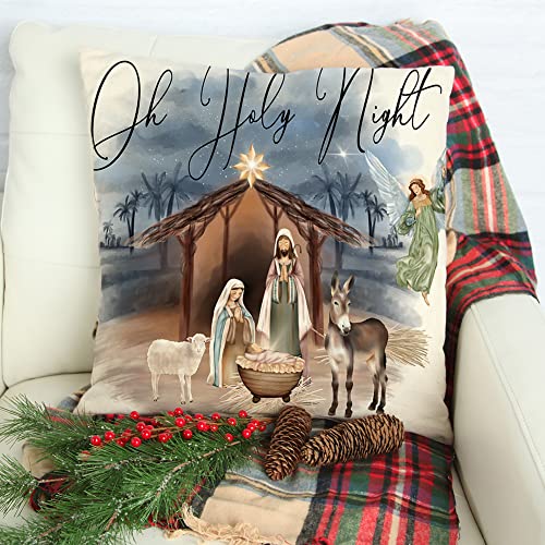Ogiselestyle Christmas Nativity O Holy Night Throw Pillow Covers thumb #2