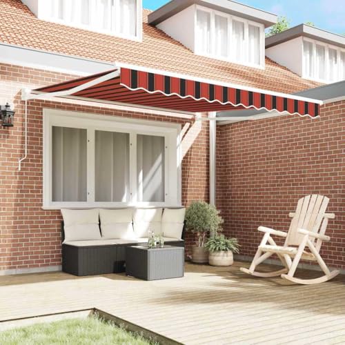 Auvent polyester robuste store rétractable orange et marron de qualité supérieure - 4