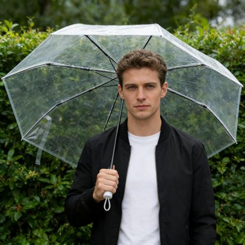 Travel Umbrella for Adults – Automatic Compact Folding Umbrella, UV Protection, Lightweight Portable Design for Backpack, Walking, Car – Rain & Sun (White) by Generic - Used condition - Image 9