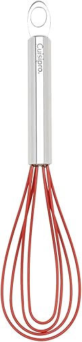 Cuisipro Batidor plano de silicona de 8 pulgadas, rojo