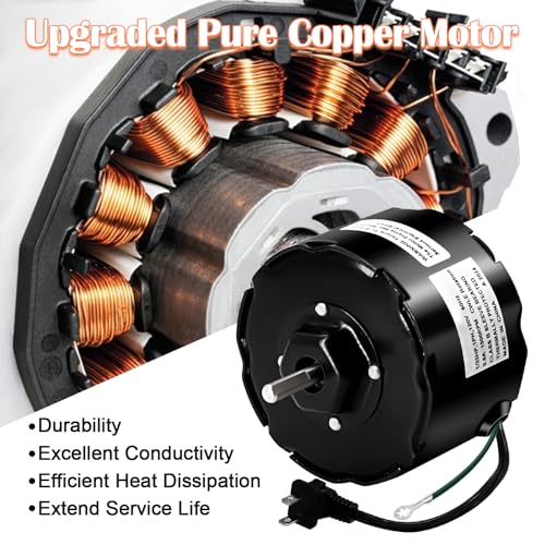 Image of Hiorucet JA2C028G Fan Motor & 5901A000 Blower Wheel for Broan Nutone Bathroom Exhaust Fan Replacement Parts, S23405SER, 23405SER, JA2C028-1, 23405, QT9093WH, QT80, QT100L, QT110 3.3 inch Diameter Motor.