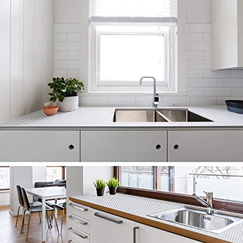 Image of NAREVAL Wallpaper for Foil Kitchen Stickers Waterproof Self Adhesive Wallpaper, Wall Stickers Vinyl self Adhesive, Peel and Stick DIY Wallpaper (Silver Hexa K10 60 * 200 Cm) (Pack of 8)