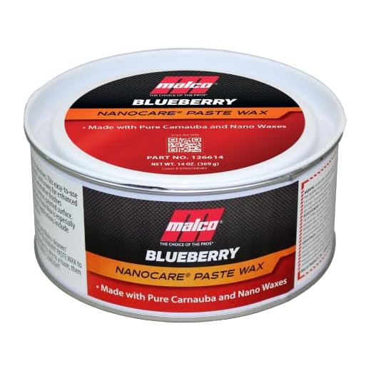 Malco Nano Care Blueberry Paste Wax - Creates High Gloss Finish and Long-Lasting Shine / Premium Paste Wax for Use on Fiberglass, Gel Coat and Painted Vehicle Finishes / 14 Oz. (126614)