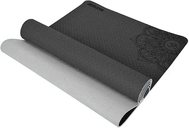 Esterilla de Yoga T.P.E. Bicolor Negra - Ecofriendly con Mandalas