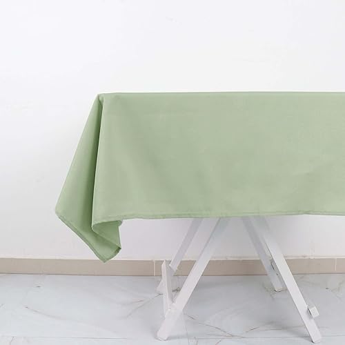 Miniatura 8 de Tableclothsfactory 54x54 verde salvia al por mayor ropa de cama de poliéster sin costuras mantel cuadrado de lino para banquete de boda fiesta