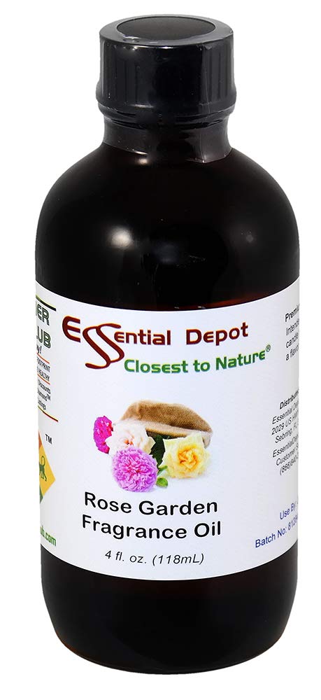 Rose Garden Fragrance Oil - 4 oz - Supplied in 4 oz. Amber Glass Bottle with Black Phenolic Cone Lined and Safety Sealed Cap