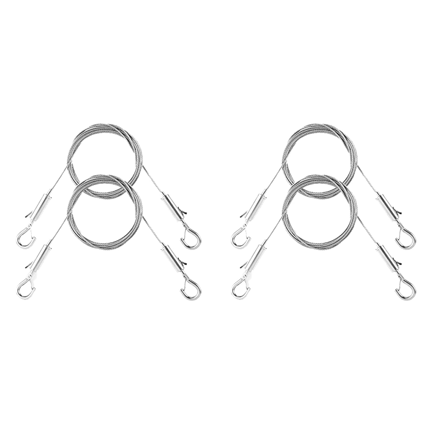 Remingtape Silver 4Pcs Adjustable Picture Hanging Wire Kit - Heavy Duty Hardware, 1M X1.5mm Stainless Steel Cables Hanging Rope